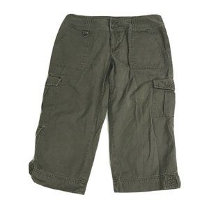 Olive Green Cargo Crop Pants - Women's Utility Style